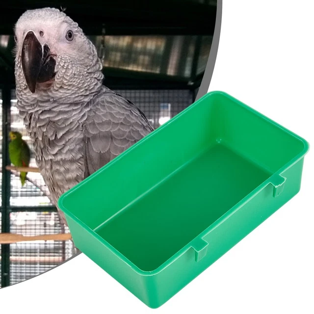Large Bird Water Bath Tub Pet Bird Bowl Parrot Parakeet Birdbath Cage Hanging