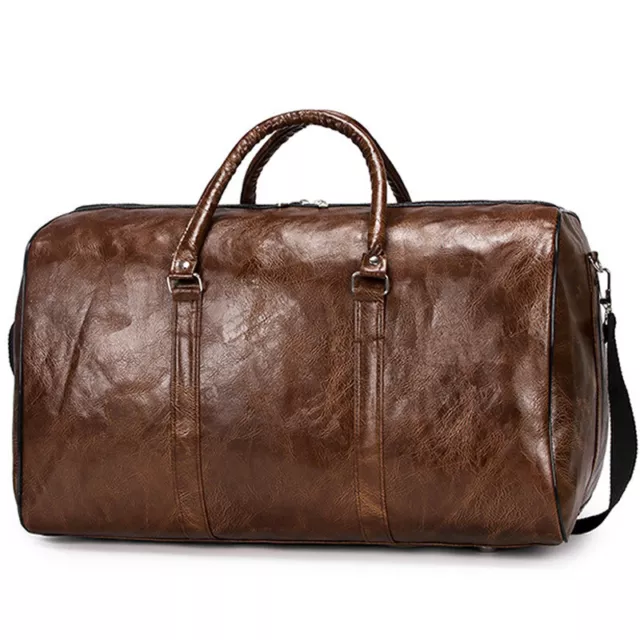 Mens Leather Duffle Weekend Bag Gym Large Travel Womens Luggage Handbag Holdall