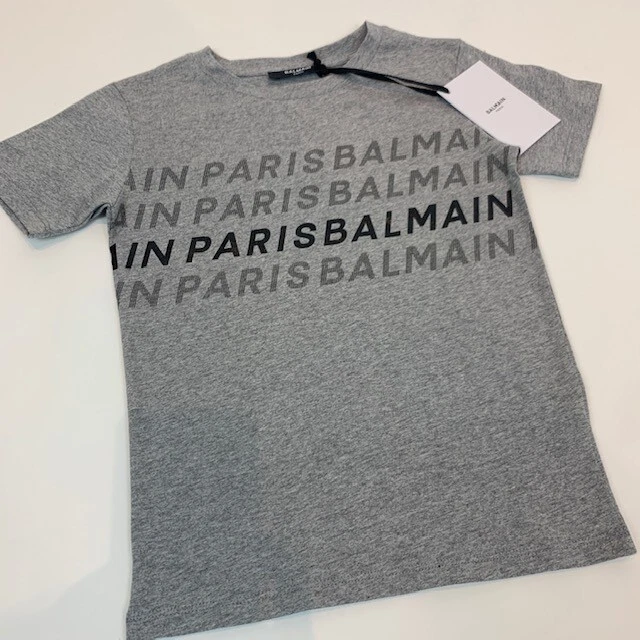 Balmain Kids Grey Logo T-Shirt BNWT 4 Years