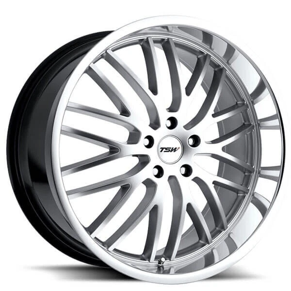 17" TSW Wheels Snetterton Hyper Silver with Mirror Cut Lip Rims
