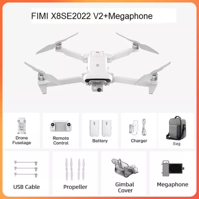 FIMI X8SE 2022 V2 Combo Camera Drone 10KM 4K Quadcopter FPV 3-axis Gimbal GPS RC