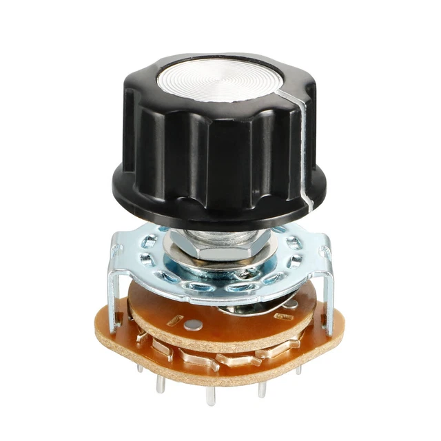 6mm 4P3T 4 Pole 3 Position Selectable Single Deck Band Channel Rotary Switch