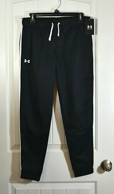 Nwt Kids Youth Girls Under Armour Black Athletic Pants Loose Fit Drawstring S-Xl