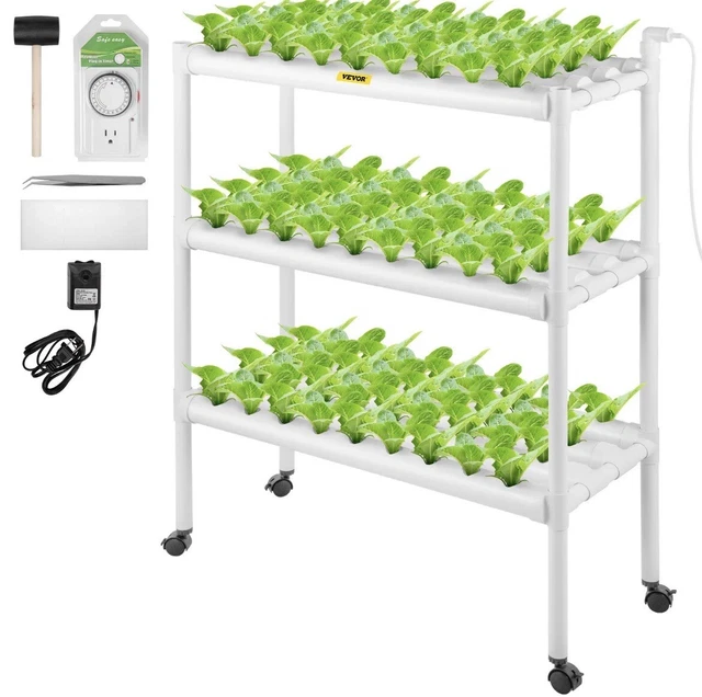 VEVOR HYDROPONIC SITE Grow Kit Hydroponics System 108Plant Sites