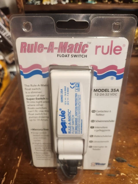 Rule-A-Matic Float Switch Model 35A Mercury Free 12-24-32 VDC Marine Boat Bilge