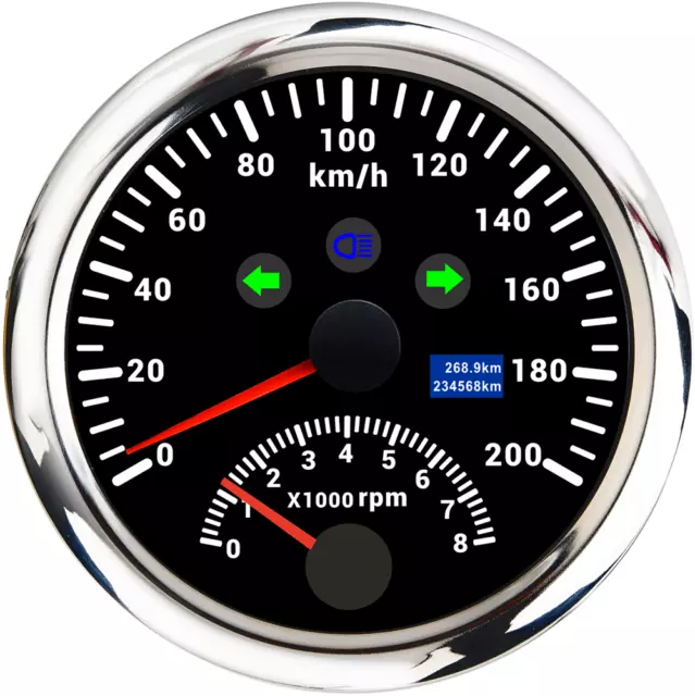 85MM GPS SPEEDOMETER Gauge 0-200Km/H with Tachometer 8000RPM for Car Truck  Boat £55.19 - PicClick UK