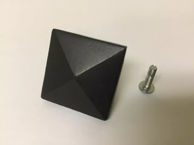 Emtek Drawer Arts & Crafts 1.625" Square Flat Black Cabinet Knob #86146FB Drawer