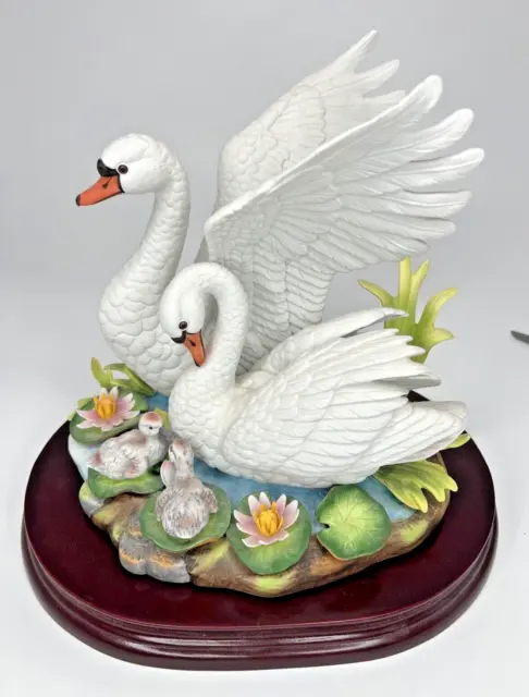 Vintage Andrea by Sadek Ceramic “Mute Swan Family"  Limitd out of 1000 read des^