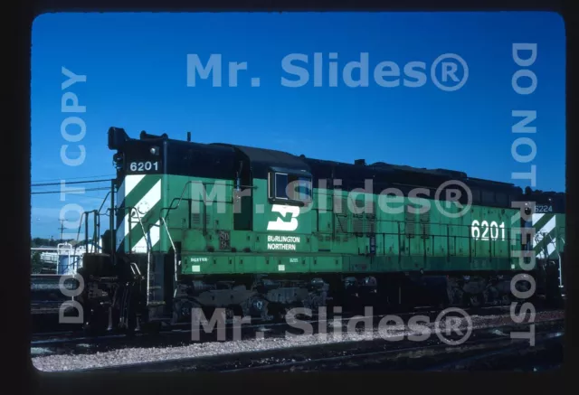 Original Slide BN Burlington Northern SD9 6201 Denver CO 1984