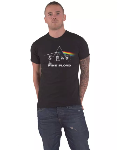 Pink Floyd T Shirt Dark Side Of The Moon Band Shot Nue offiziell Herren Schwarz