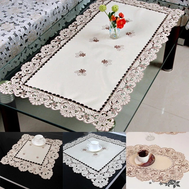 Tablecloth Dining Room Decor Lace Oval Rectangle Square Special Event Washable