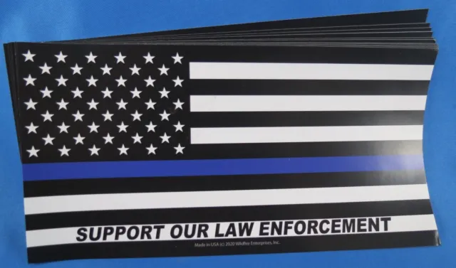 WHOLESALE LOT OF 10 SUPPORT OUR LAW ENFORCEMENT  STICKERS Police Flag Trump $ US