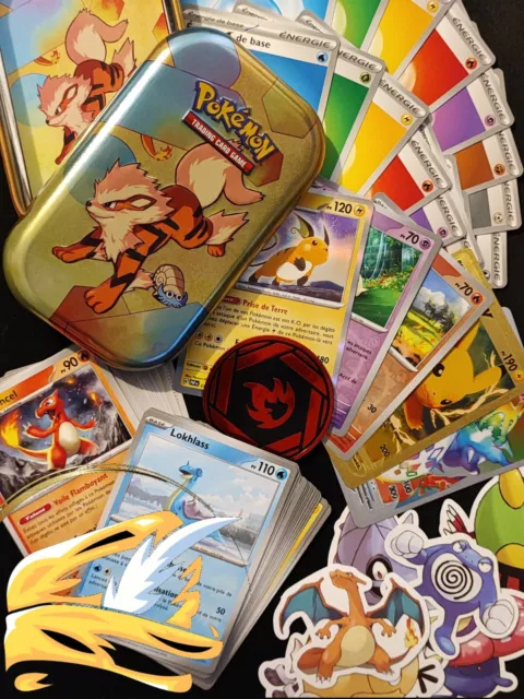 Lot pokemon : cartes + boite Arcanin + goodies