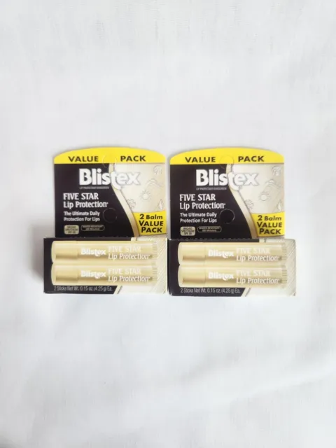 Blistex Five Star Ultimate Lip Protection EXP 2024 - 4 Sticks-  2 Packs- 30 spf