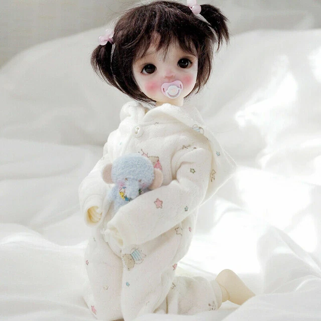 Bambola 1/6 BJD corpo articolato ragazze regalo di Natale + trucco viso occhi vestiti parrucca capelli