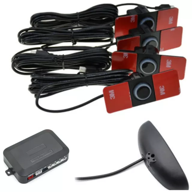 4 Parking Flat Sensors Car Backup Reverse Radar Monitor Sound Alert Alarm Kit