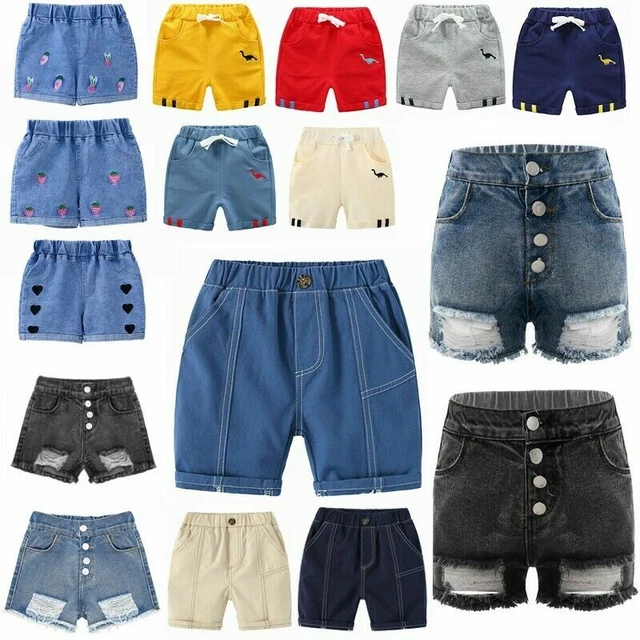 Pantaloncini casual bambini bambine bambine pantaloni demin jeans strappati abbigliamento casual estivo