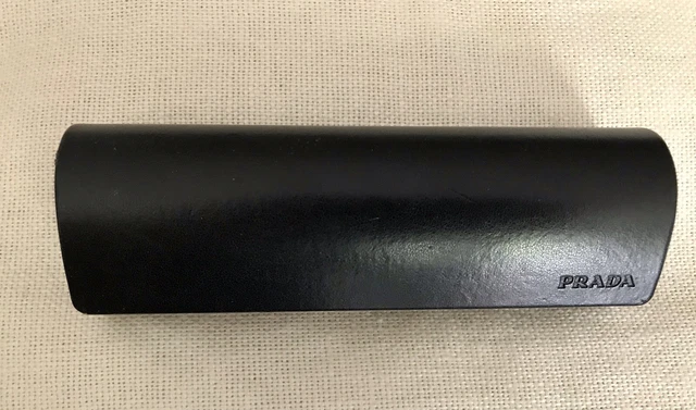 Prada Eyeglass Eye Glass Black Leather Hard Shell Magnetic Flip Case