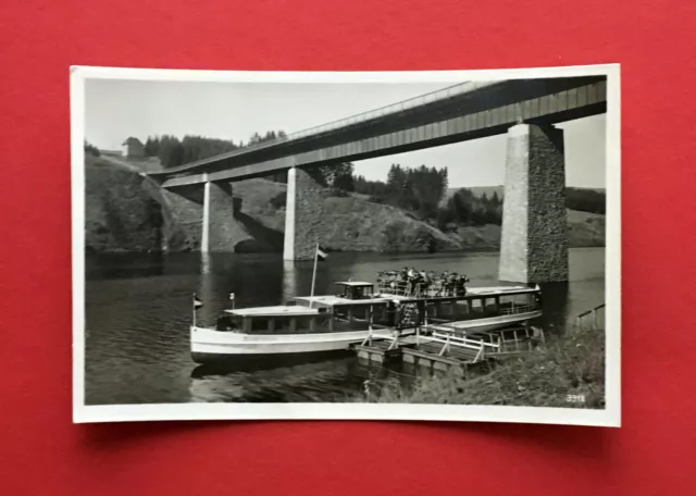 Foto AK SAALBURG um 1930 Motorbootsanlegerplatz an der Saalburger Brücke ( 58079