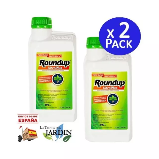 Herbicida Roundup UltraPlus 500ml para jardineria exterior domestica (Pack 2)