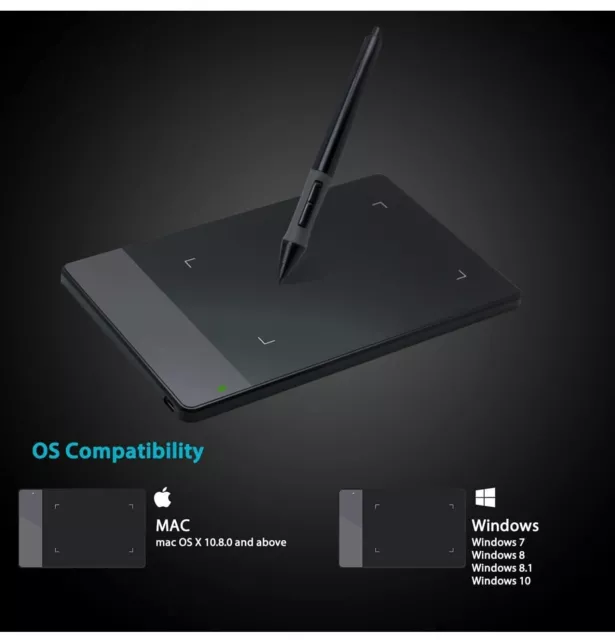 Huion 420 4 x 2.23" Graphics Drawing Tablet with Digital Stylus - Black