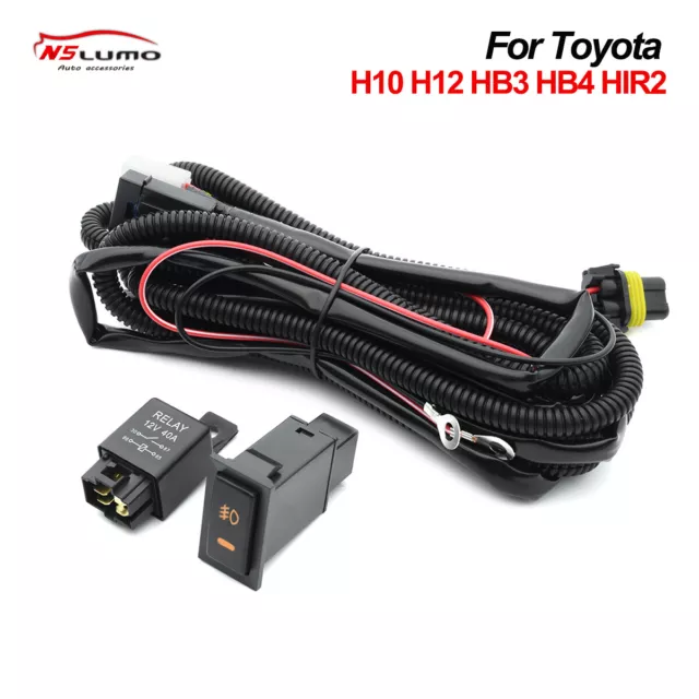 H10 H12 LED Fog Lamp Connector Relay Switch Harness Wire Harness Kits For Toyota
