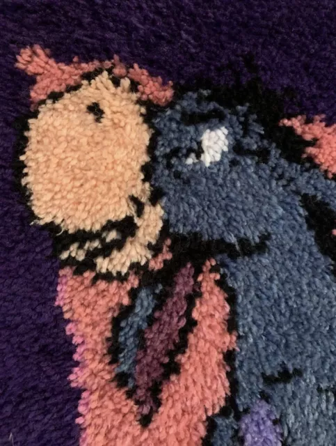 Eeyore Looking Up Latch Framed Hook Rug, 31 X 22, Purple & Pink, Winnie The Pooh 3