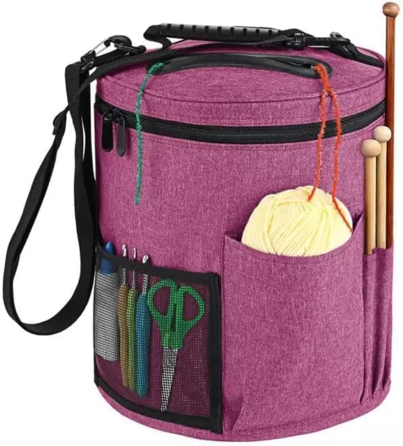 Knitting Bag, Yarn Organizer Tote Bag Portable Storage Bag Yarns, Carrying Proje