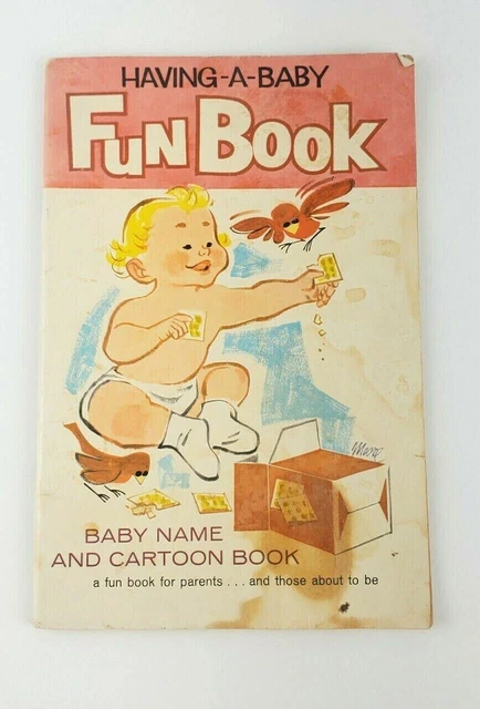 Vintage Crib Diaper Service Book Having A Baby Is Fun 1950s pregnancy maternity