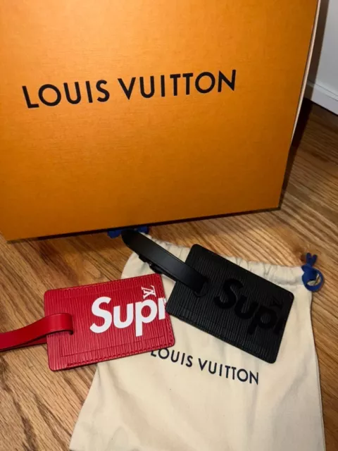 LOUIS VUITTON Luggage Name Tags Bag Red Limited Edition Supreme M67726