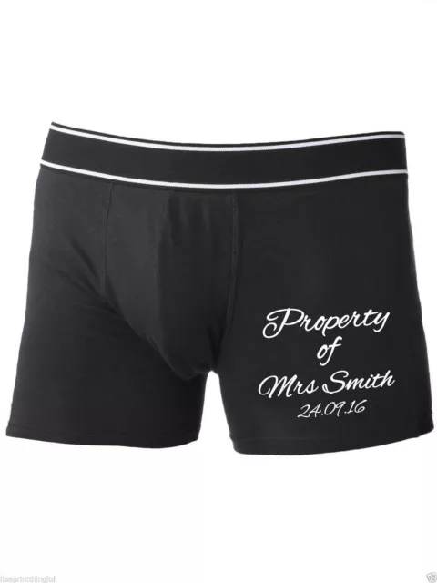 Personalised Custom Mens Boxer Shorts Underwear Pants Groom Stag Wedding Gift