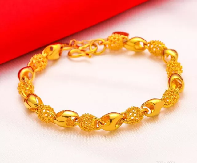 Promotion  exquisite Bracelet  24K Thai Baht Yellow Gold Plated Jewelry 8"11g