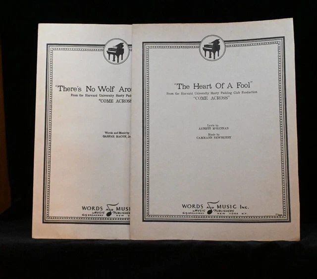 ORIGINAL MUSIC FOR the Musical Come Across Hasty Pudding Club Harvard