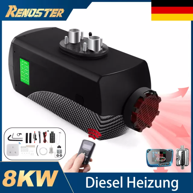 8KW 12V-24V Diesel Auto Riscaldamento Standardizzato Riscaldamento Aria Riscaldatore Auto Camion Nero