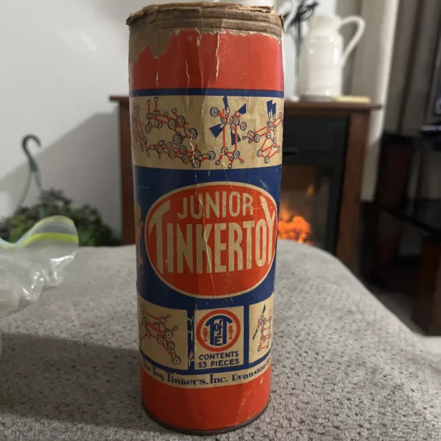 Rare & Vintage Tinker Toys Junior (CONTAINER With Instruction Only) 1953