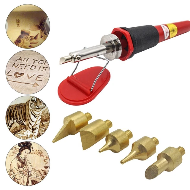 Pyro graphie Markierung Lötkolben kopf Set Holz brennender Stift-Kit Schablone