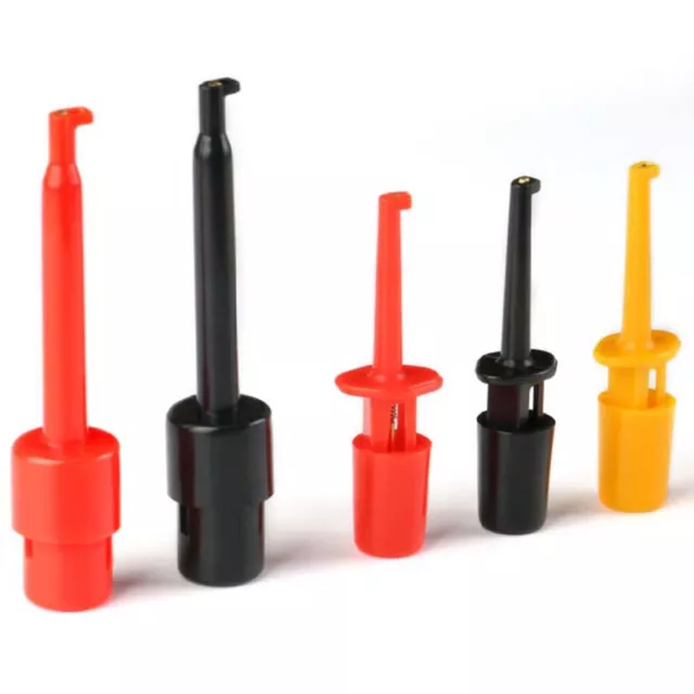 Red/Black/Yellow Hook Clip Mini Grabber Test Probe Lead Wire Kit For Multimeter