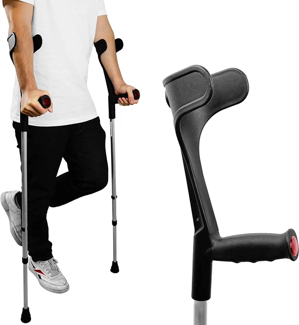 Pepe - Forearm Crutches for Adults (X2 Units, Open Cuff), Crutches Adjustable, A