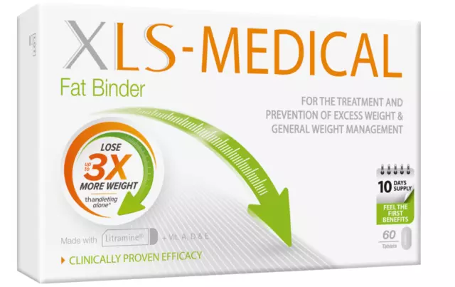 XLS Medical Fat Binder Tablets WeightLoss Aid 60 Tablets Free P&P