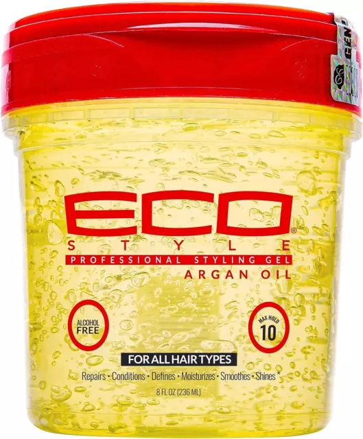 Eco Style Styling Gel Argan Oil Strong Hold Alcohol Free 8 oz 236ml