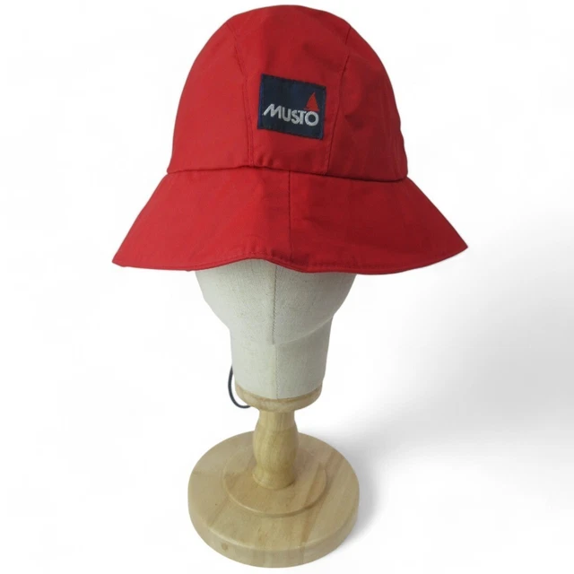 MUSTO UNISEX RED Waterproof Bucket Sailing Hat Flap Ear And Neck UK