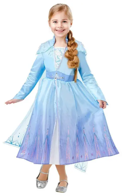 Official Girls Deluxe Elsa Disney Frozen 2 Fancy Dress Costume