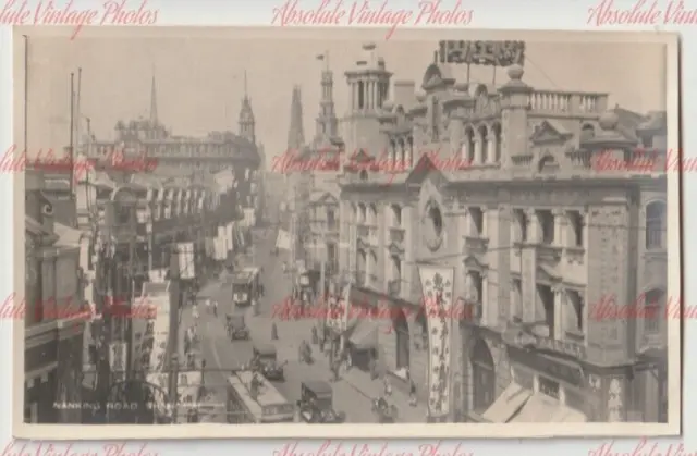 Old Postcard Nanking Road Shanghai China Real Photo Vintage 1920S