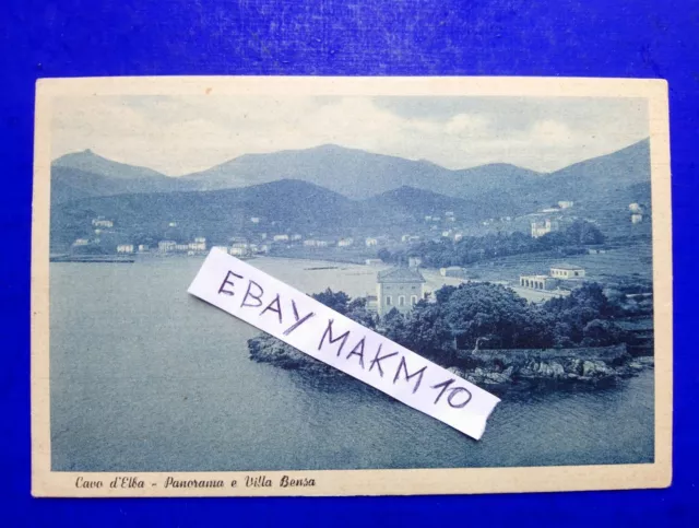 🔵 Cartolina Cavo Panorama E Villa Benso Isola D'elba 1949 Bella Non Comune 🤣