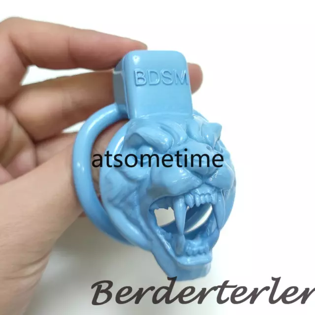 3D PRINTED LIGHTWEIGHT Blue Cage Male Sissy Small Cage Ring Lock ...