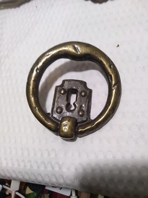 Drawer Ring Pull Decorative Handles Knob Hardware Solid Brass Vintage