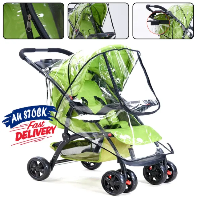 Universal for Pushchair Stroller Weather Shield Pram AU Rain Cover Buggy