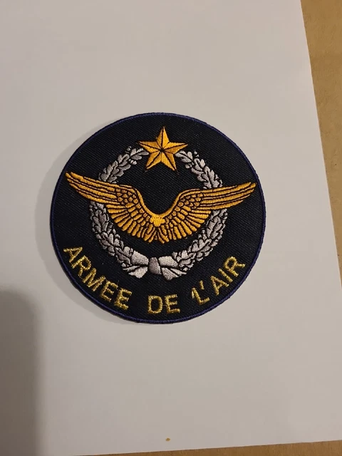 Patch Brodé Thermocollant Armée De L'Air France - Diamètre 8 Cm - Pour Vêtements, Sacs, Customisation