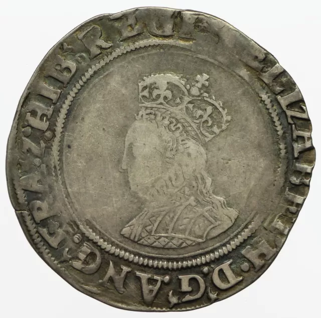 Elizabeth i Hammered Silver Shilling  mm Lis  S2549