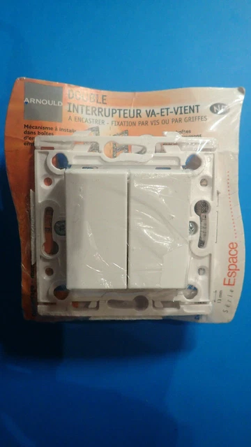 Arnould 50402 ou 60102 - Double Interrupteur ESPACE Va et Vient AVEC GRIFFES